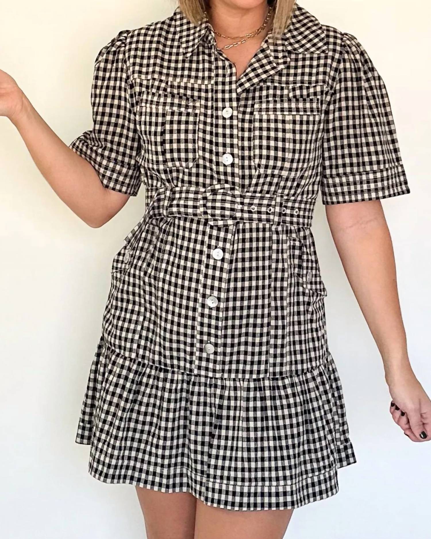 Olivaceous - Check Yes Mini Dress