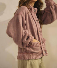 Lovlov - Washed Trim Cardigan Jacket