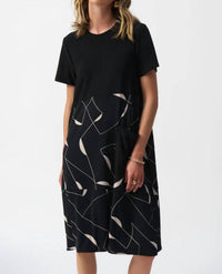 Joseph Ribkoff - Geometric Print Short Sleeve Dress