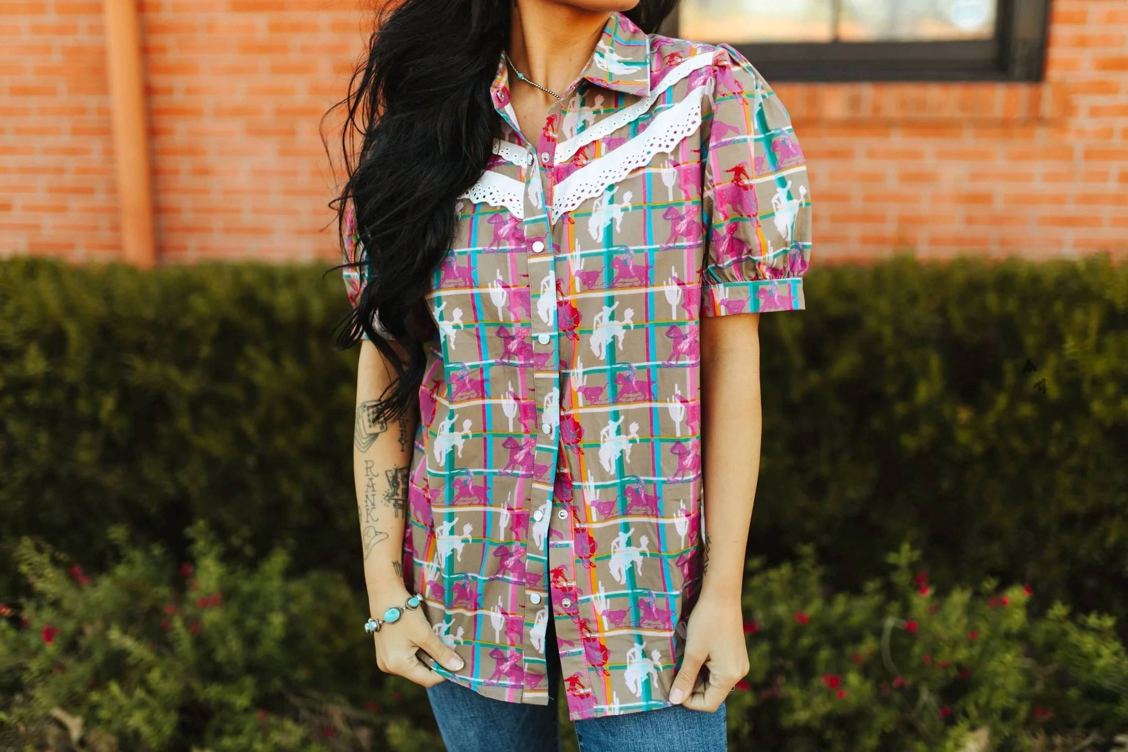 2Flyco - Posse Short Sleeve Western Top