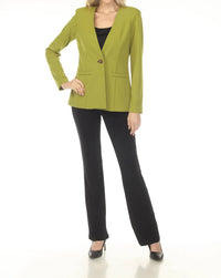 Joseph Ribkoff - Collarless Long Sleeve Blazer