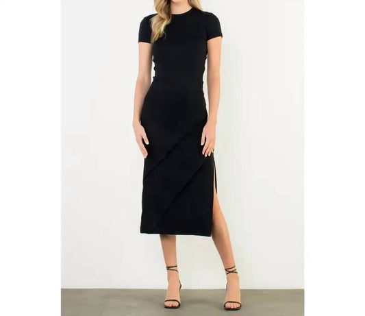 Thml - Noir Suede Slit Midi Skirt