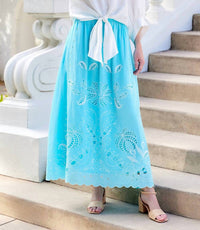 Karen Kane - Cut-Out Embroidery Midi Skirt
