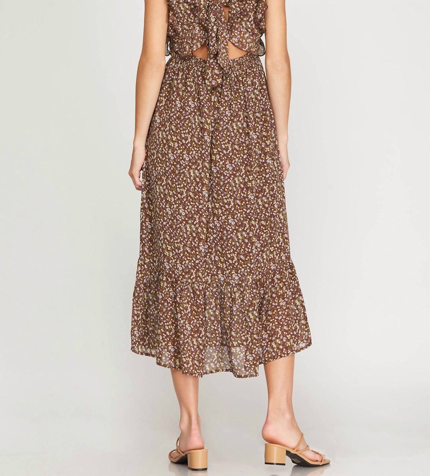 She + Sky - Sleeveless Tie Dye Woven Dress