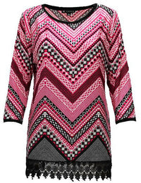 N Touch - Women's Chevron Print Top