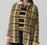 Guest In Residence Plaid Work Shirt in residence plaid work shirt in sole combo - women's shirt - detail view