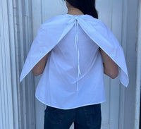 Psophia Unstructured Top With Tie in white - women's blouse - detail view