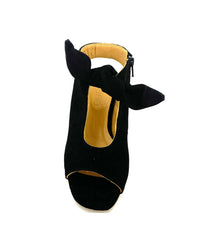 bueno Women's Ellie Sling-back Heel in black suede 1 - women's heels - alternate view