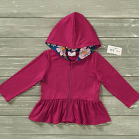 Pete + Lucy - Girls Avery Ruffle Hooded Jacket