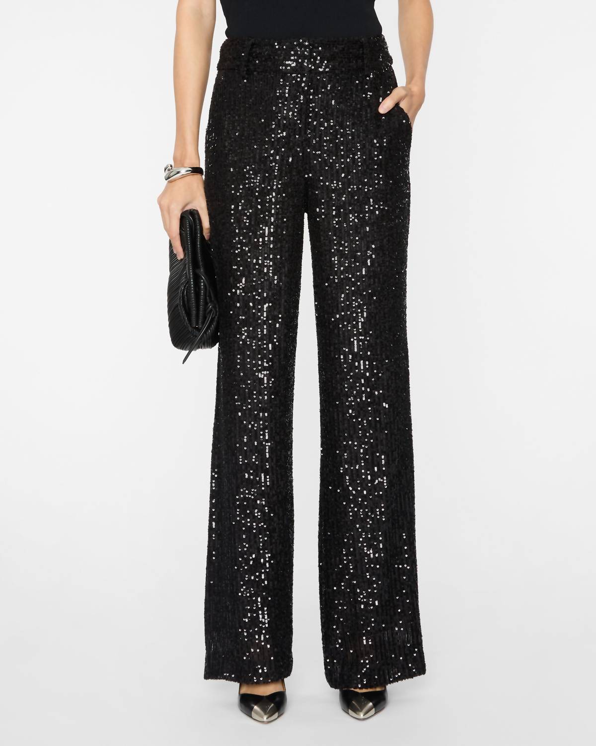 DREW Juliette Sequin Pants in black - women's pants