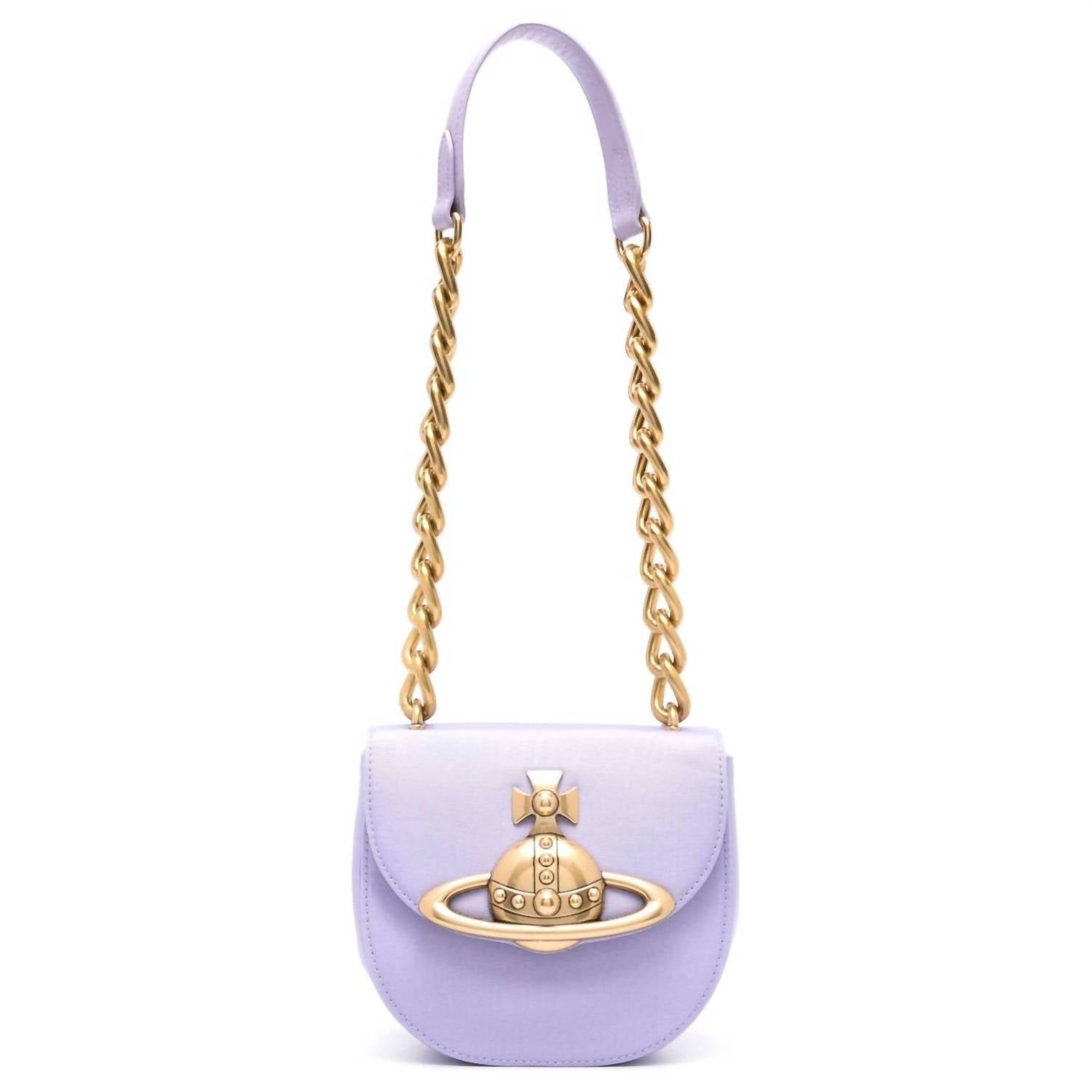 Vivienne Westwood Women's Jodie Satin Saddle Bag in lilac - women's bag - detail view