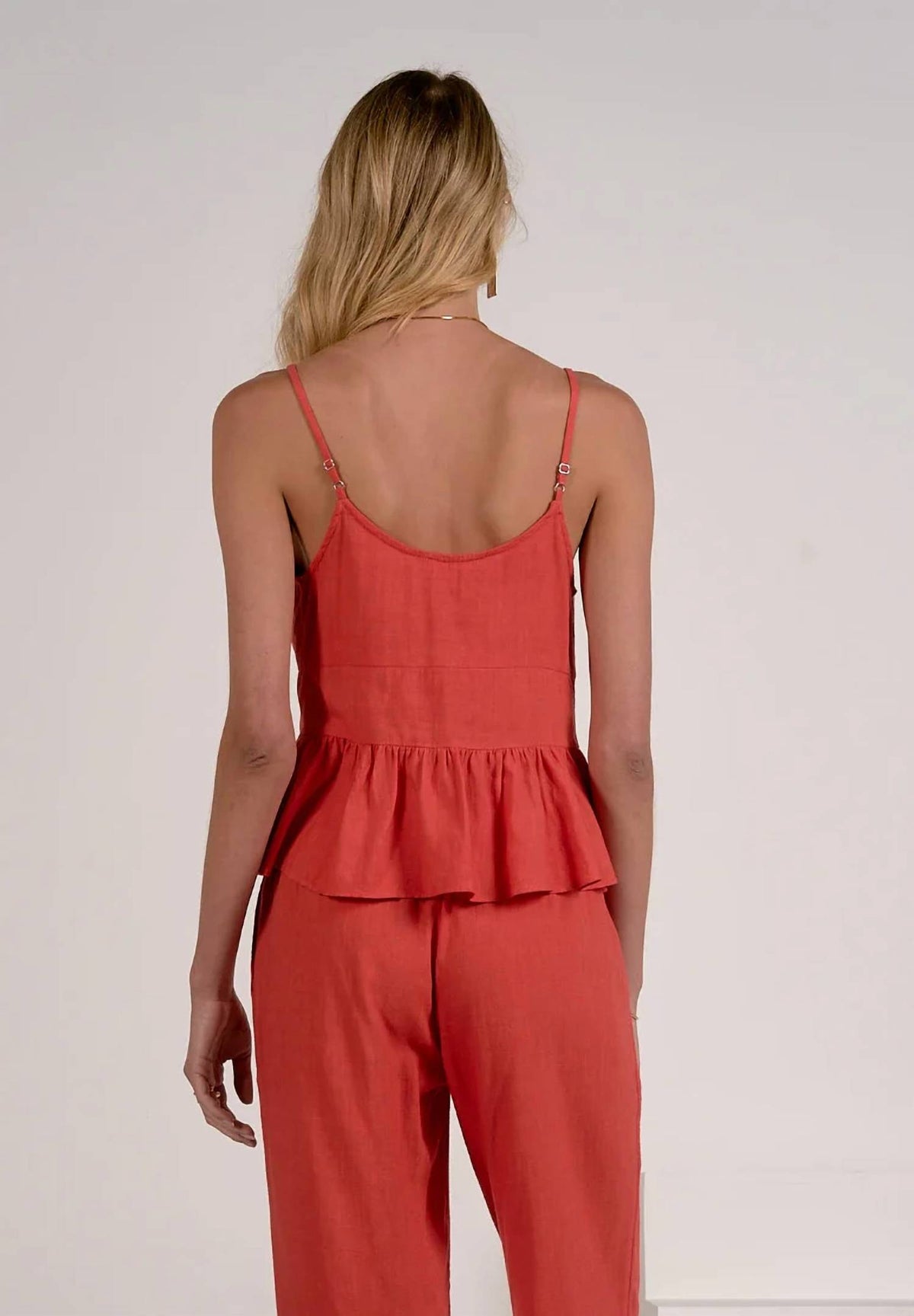Elan - Ruffle Sweetheart Neck Tank