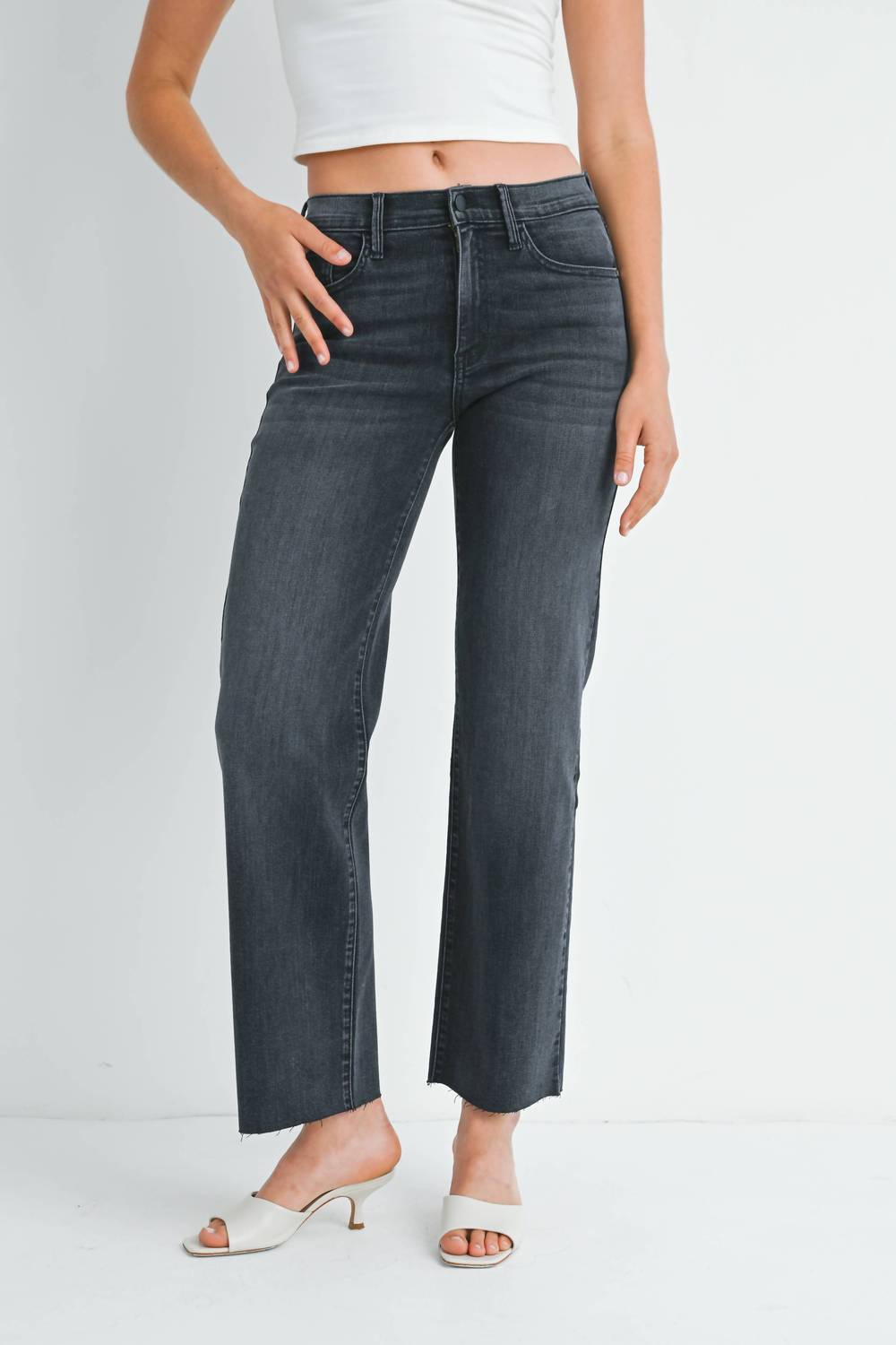 Just Black Denim - Slim Palazzo With Scissor Cut Jean
