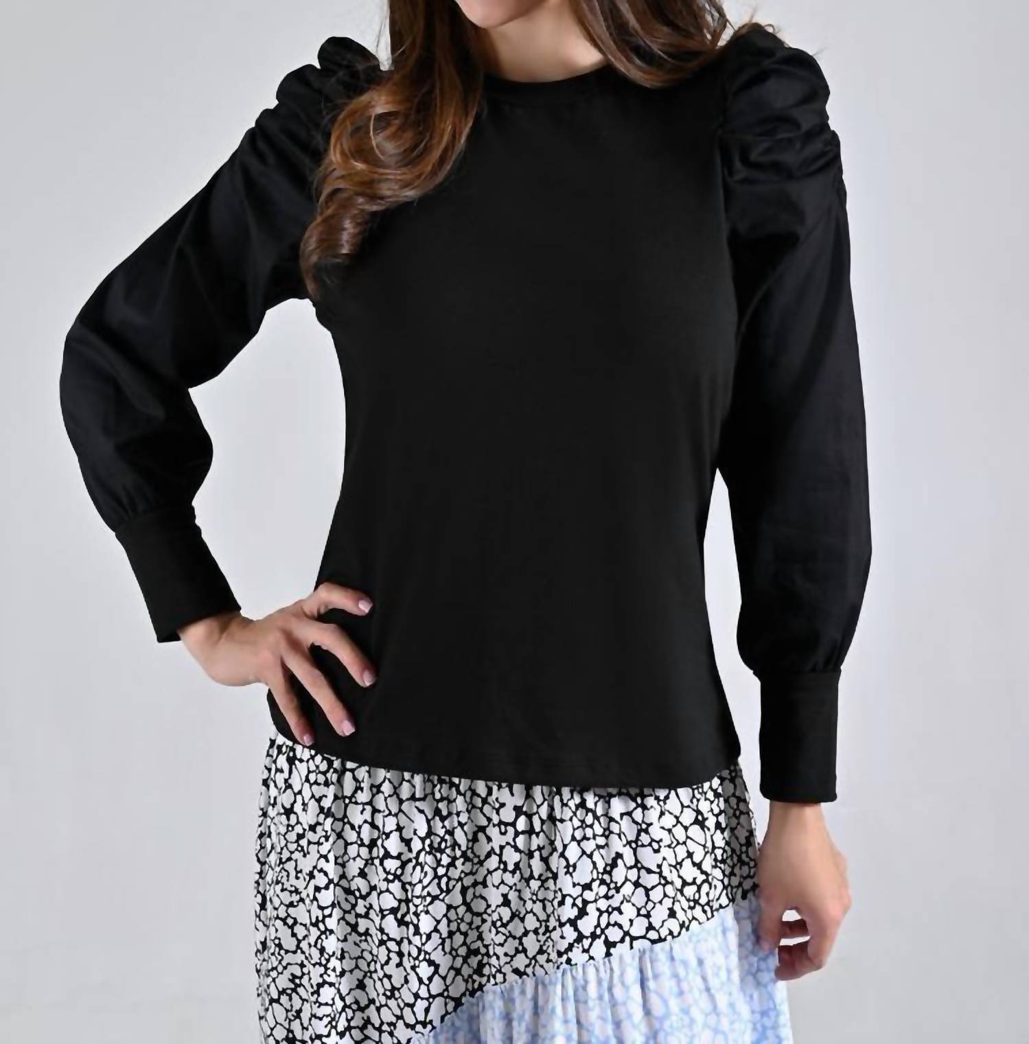 Roslyn - Round Neck Long Sleeve Top