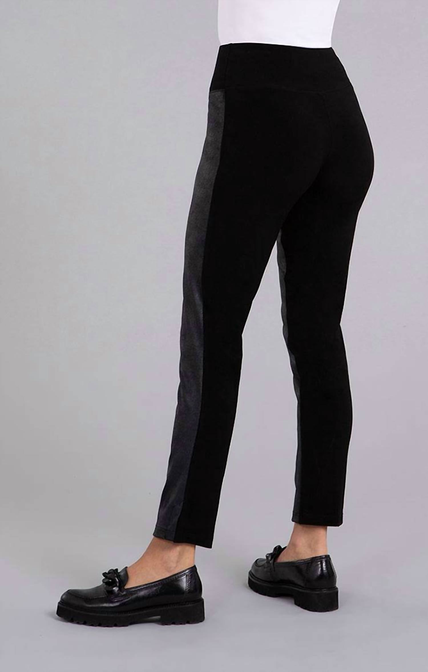 Sympli Women's Mix Narrow Pant in black fux - women's pants - view 4