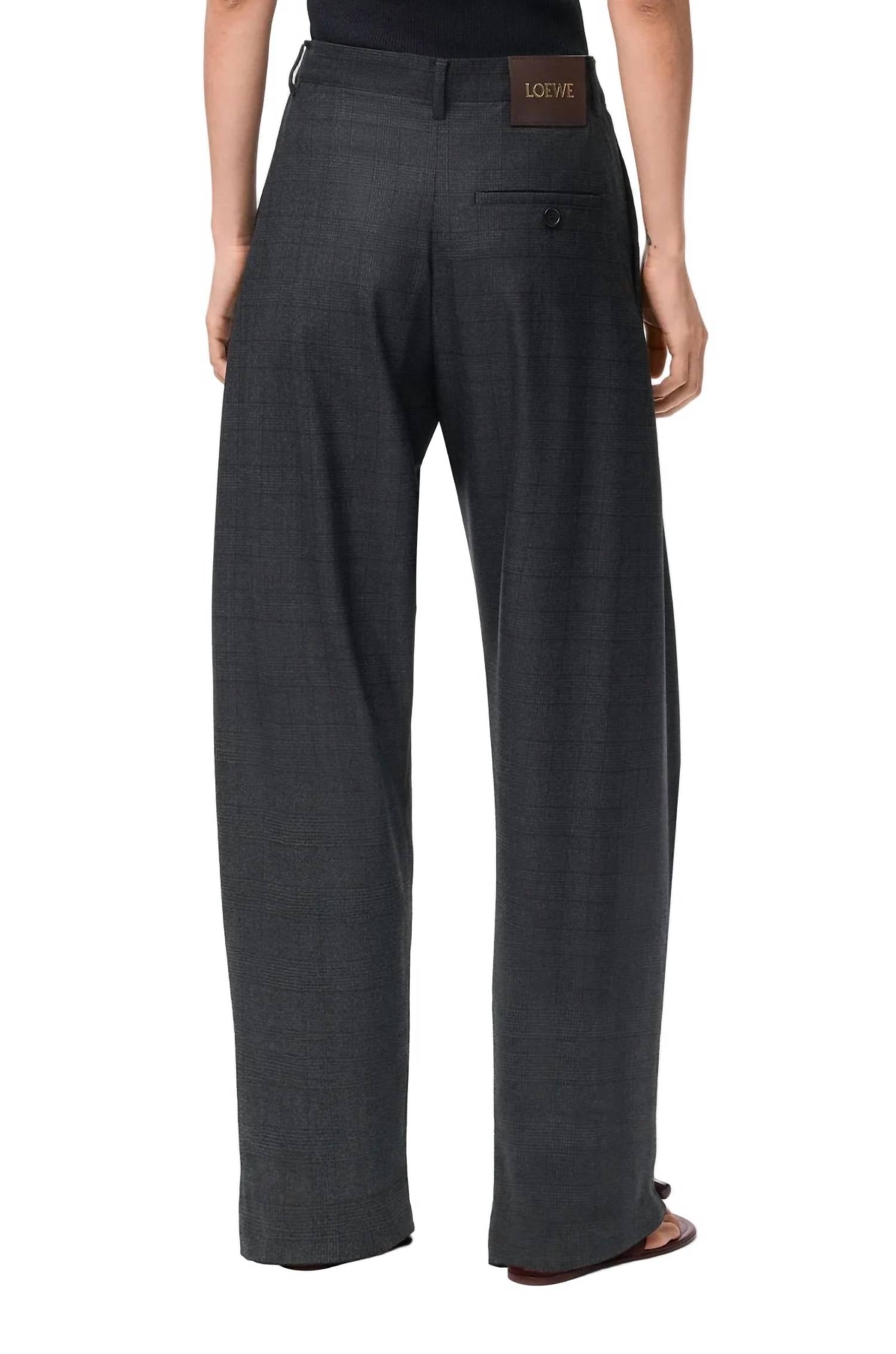 Loewe - Women's Check Belted Trouser With Front Pleat