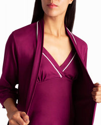 Nicole Miller - Peached Jersey Three-Piece Sleepwear Set