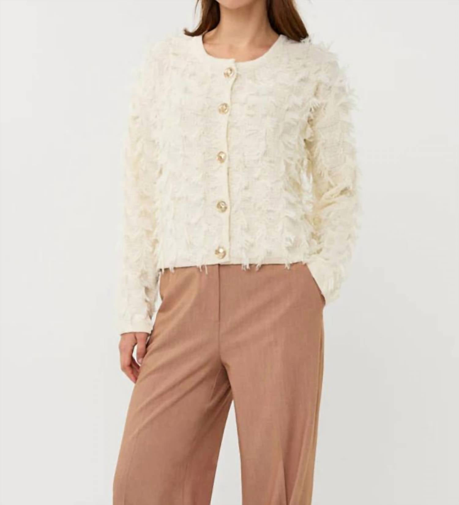 Esqualo - Flowing Fringe Cardigan