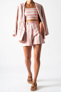 Miguelina - Chiara Oversized Striped Cotton Blazer