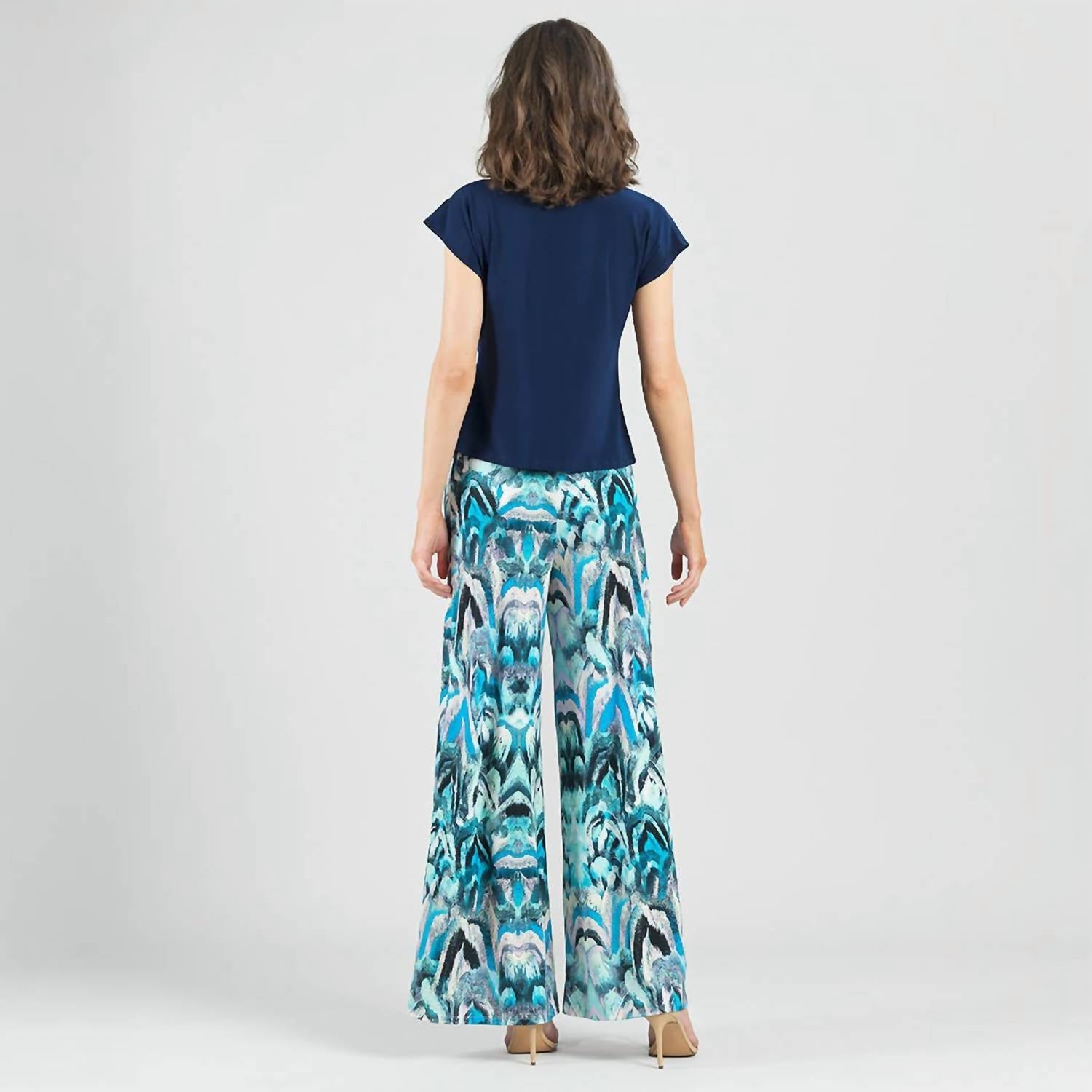 CLARA SUNWOO Soft Knit Palazzo Pant in multi - women's pants - view 7