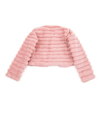 flowers by zoe Girls Fancy Faux Fur Jacket in pink - kids' jacket - detail view