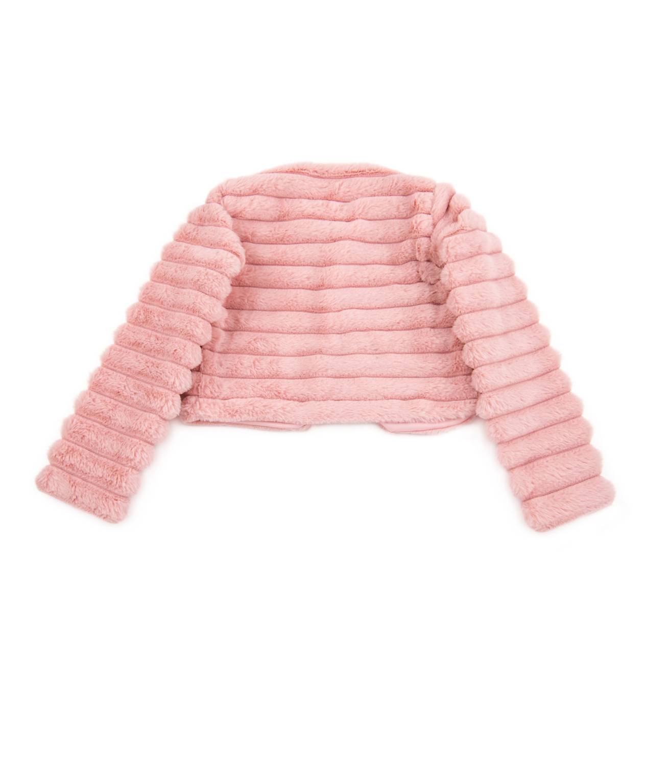 flowers by zoe Girls Fancy Faux Fur Jacket in pink - kids' jacket - detail view