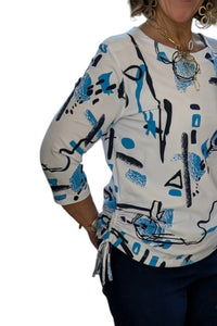Links - Glacier 3/4 Sleeve Cinched Top - Plus