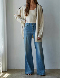 By Together - Lotte Contrast Stitch Open Cardigan