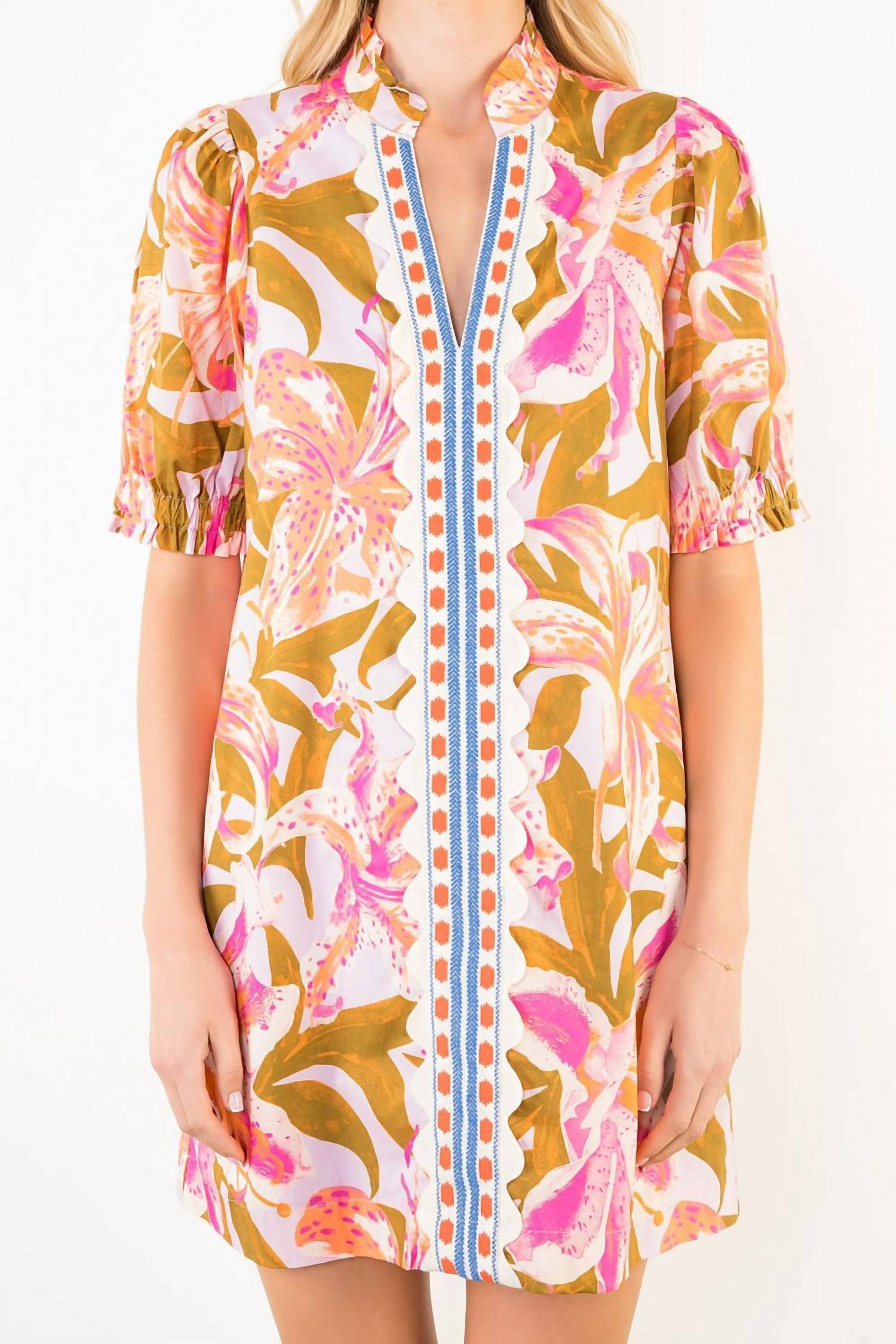 Thml - Print Dress with Embroidery