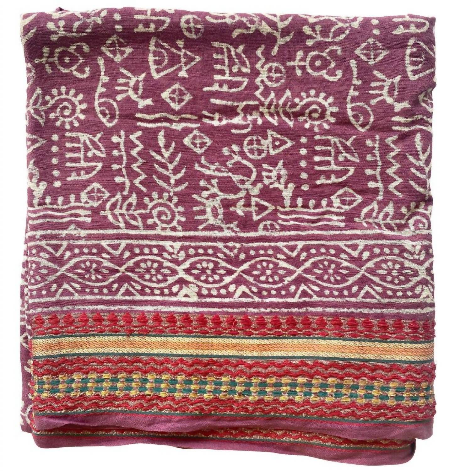 The Fox And The Mermaid - Women's Naturally Dyed Block Printed Zari Sarong