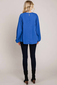 Cotton Bleu - Chic Bubble Sleeve Top