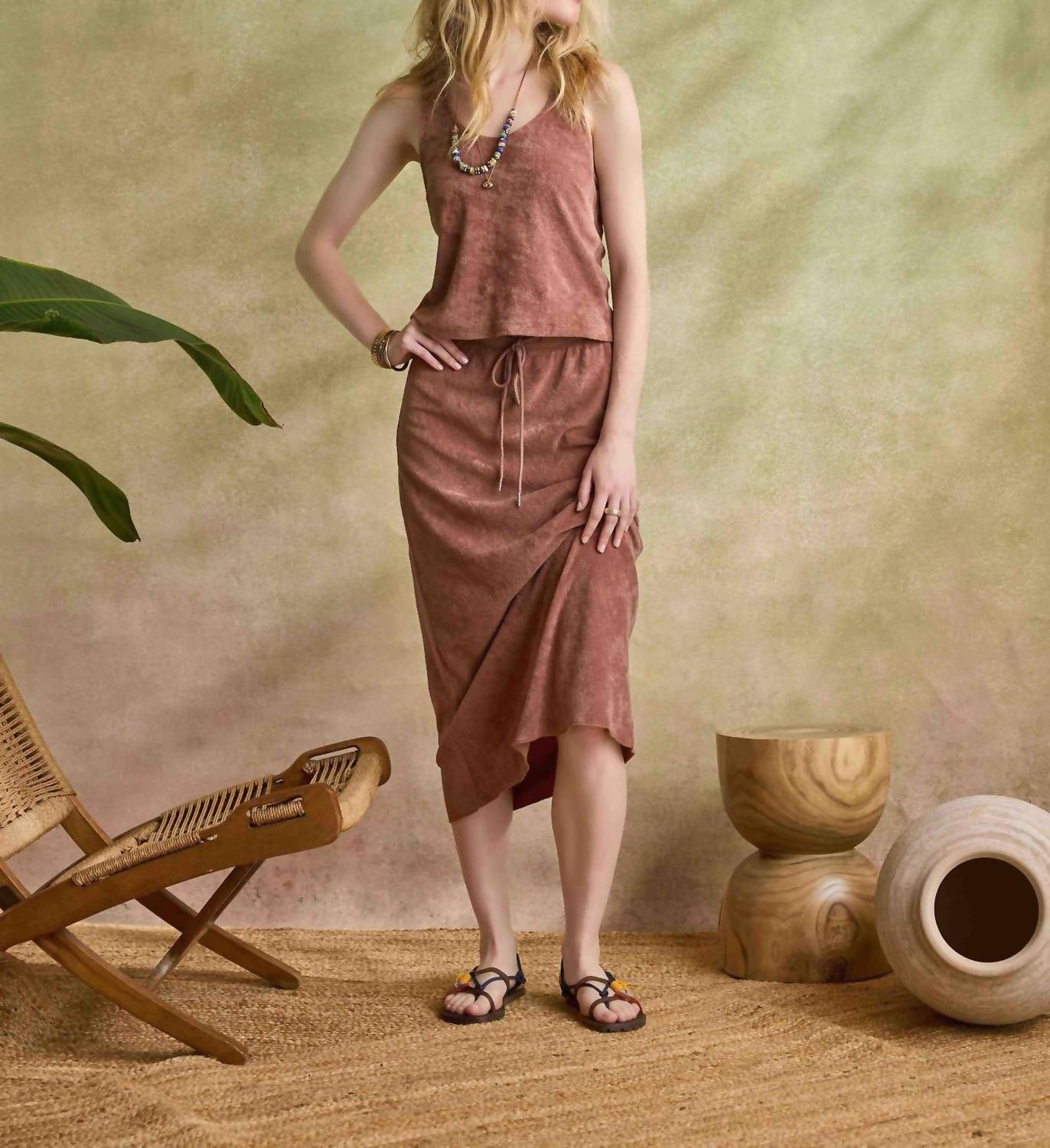 Lilla P - Terry Bias Midi Skirt