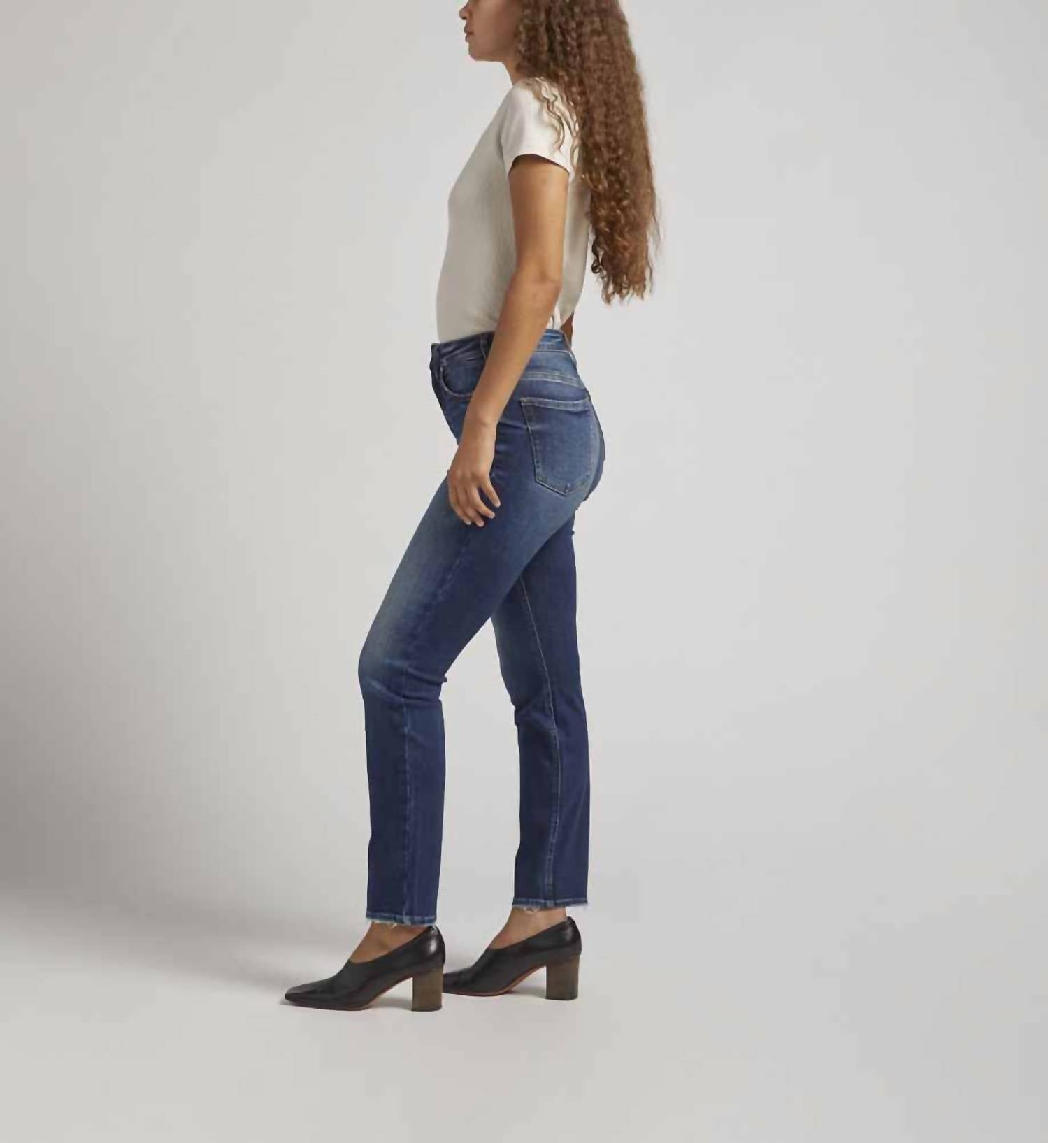 Silver Jeans Co Infinite Fit Skinny Jeans in indigo - women's jeans - detail view
