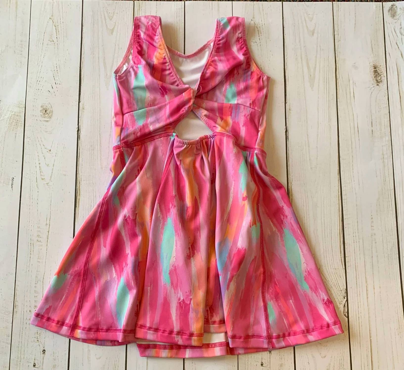 Yoga Baby - Kid's Spring Tie Dye Open Back Dress
