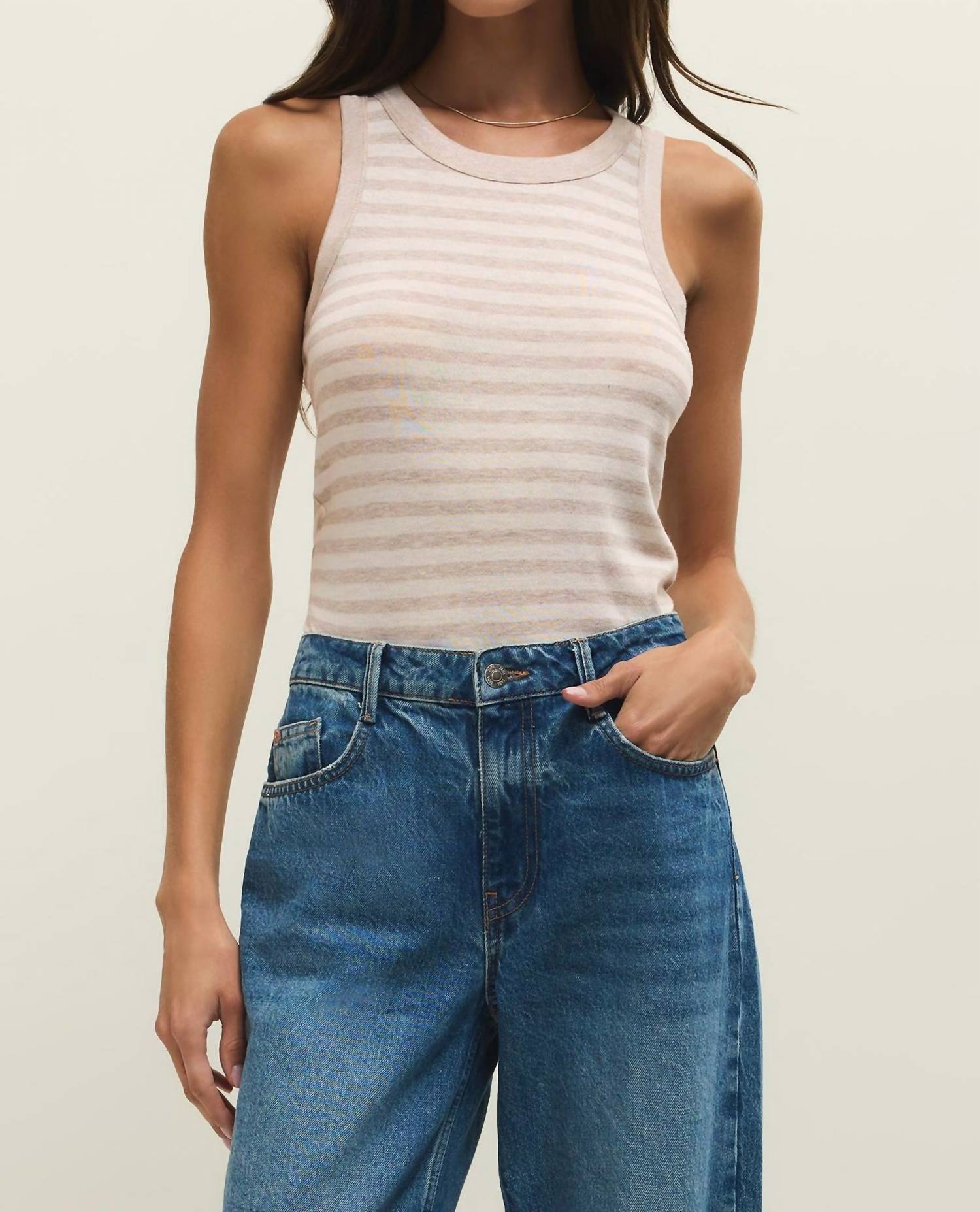 Z Supply Select Striped Tank Top in natural heather - women's tank top
