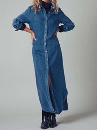 Urban Daizy - Relaxed Western Denim Midi Shirt Dress