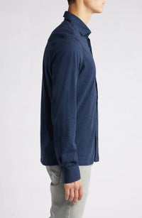 Robert Barakett - Leaf Print Knit Button-up Shirt