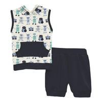 Kickee - Boy's Bamboo Hoodie Tank Outfit Set