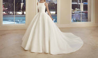 Demetrios - Satin Bateau Ball Gown