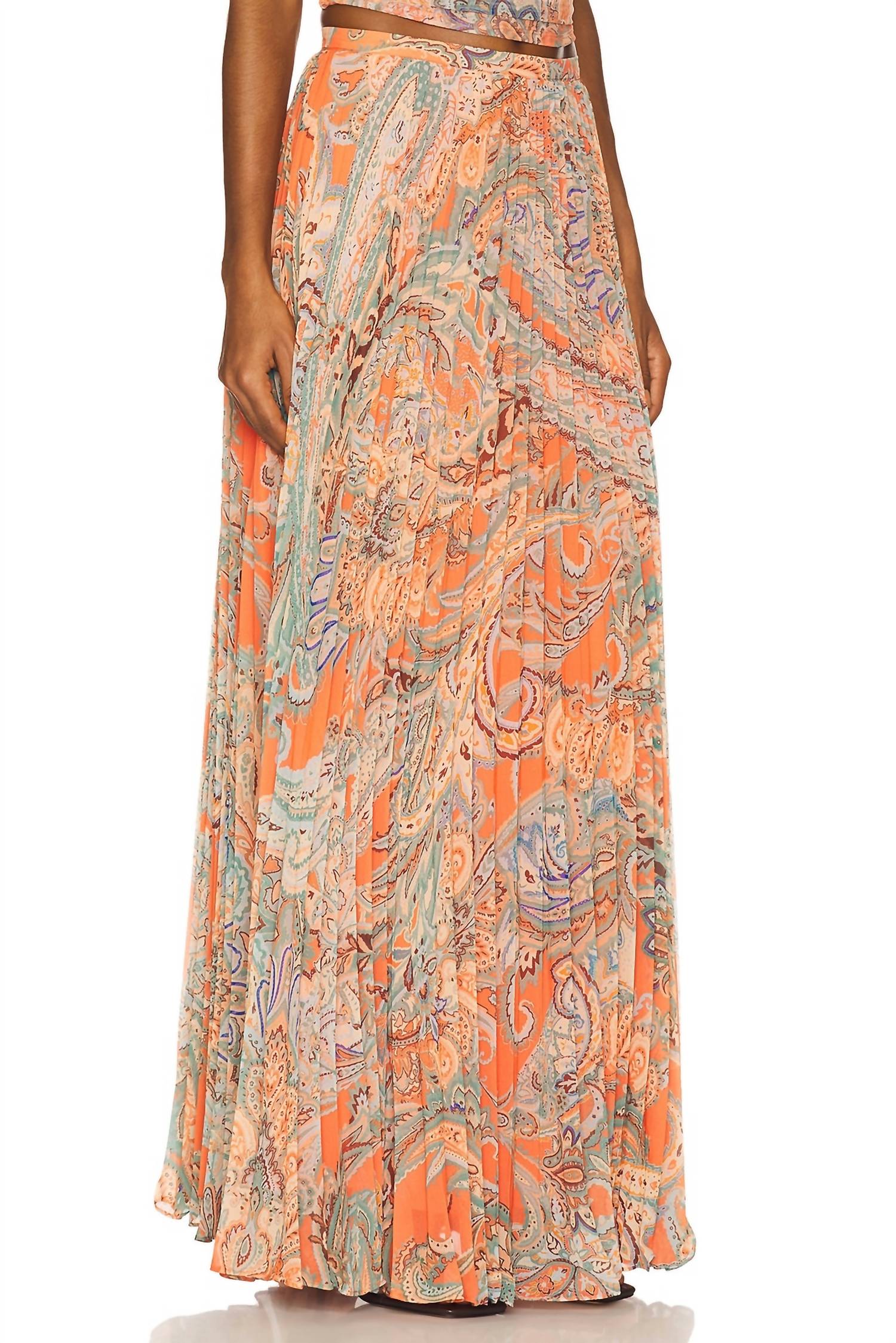 L'Agence - Torin Pleated Maxi Skirt