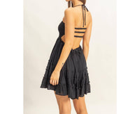 Hyfve - Dakota Smocked Halter Neck Tiered Mini Dress