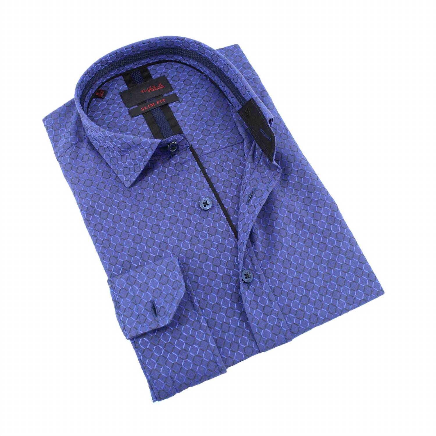 Eight X - Sax Design Button Down Jacquard Shirt