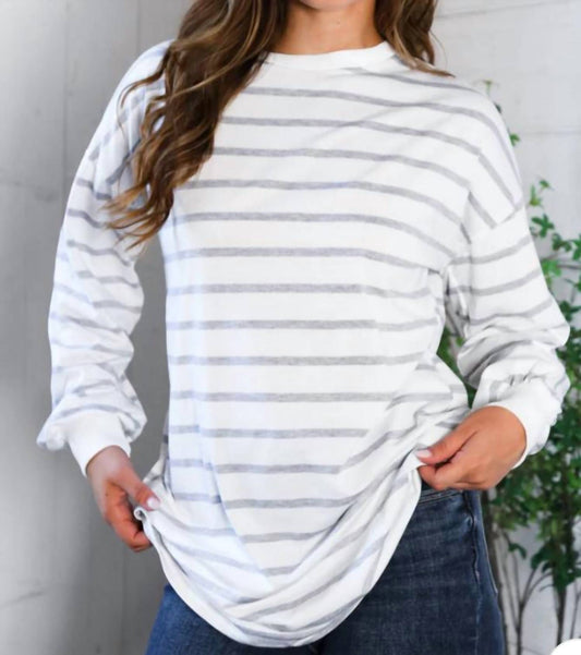 And The Why - Long Sleeve Stripe Tunic Top