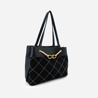 Like Dreams - Women's Velvet Knot Quilted Shoulder Tote Bag
