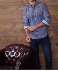 Eight X - Long Sleeve Button Down Shirt With Trim