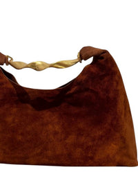 SIMKHAI Women's Nixi Suede Hobo Bag in sable - women's bag - detail view