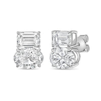 Diana M Jewels - Women's Emerald & Oval Lab-grown Diamond Stud Earrings (8.00 Tcw) - Elegant Plus