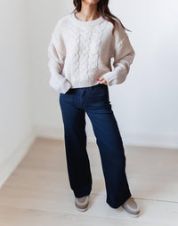Baevely By Wellmade - Reese Cable Knit Sweater