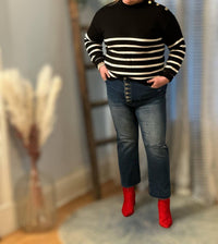 Amelia K. Luxe - Raw Hem Button Fly Jeans