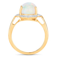 Diana M Jewels Women's Oval Natural Ethiopian Opal Fashion Ring (4.11 Ct) - Statement in 14k yellow gold - women's jewelry - detail view